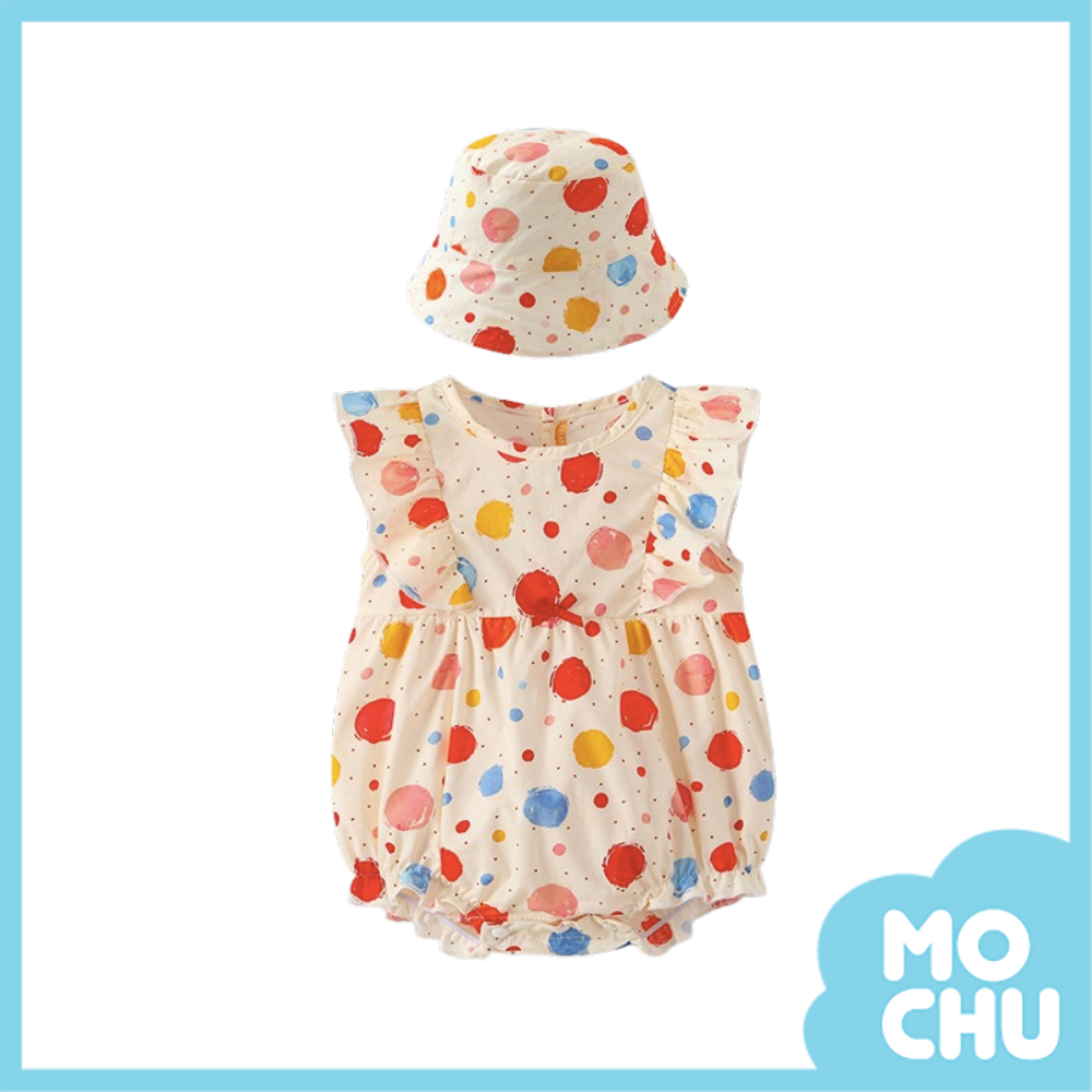 彩色泡泡飛袖包屁衣