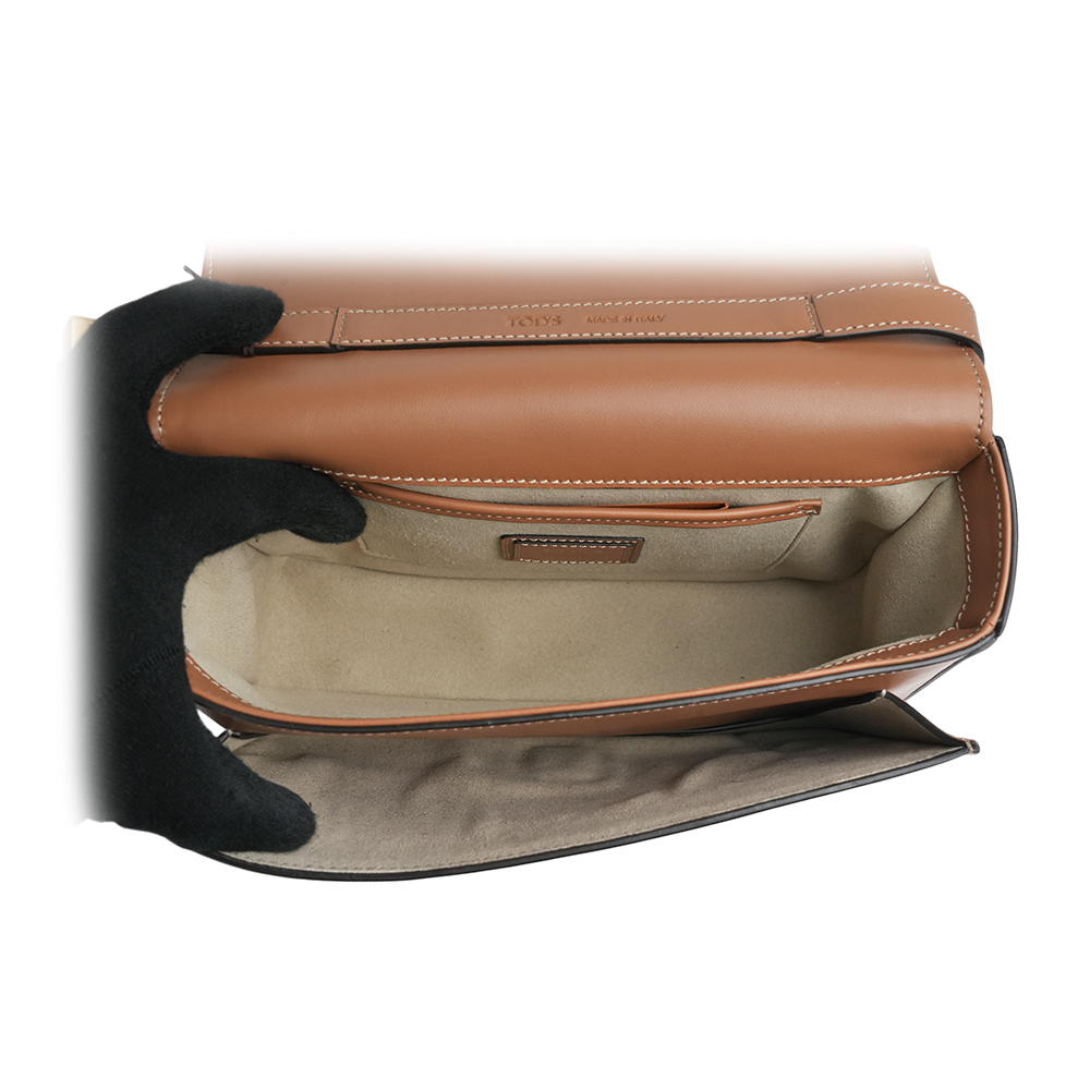 【TOD'S】T Timeless 光滑小牛皮翻蓋二用包(Mini)(棕色)XBWTTTC0100ROR S410