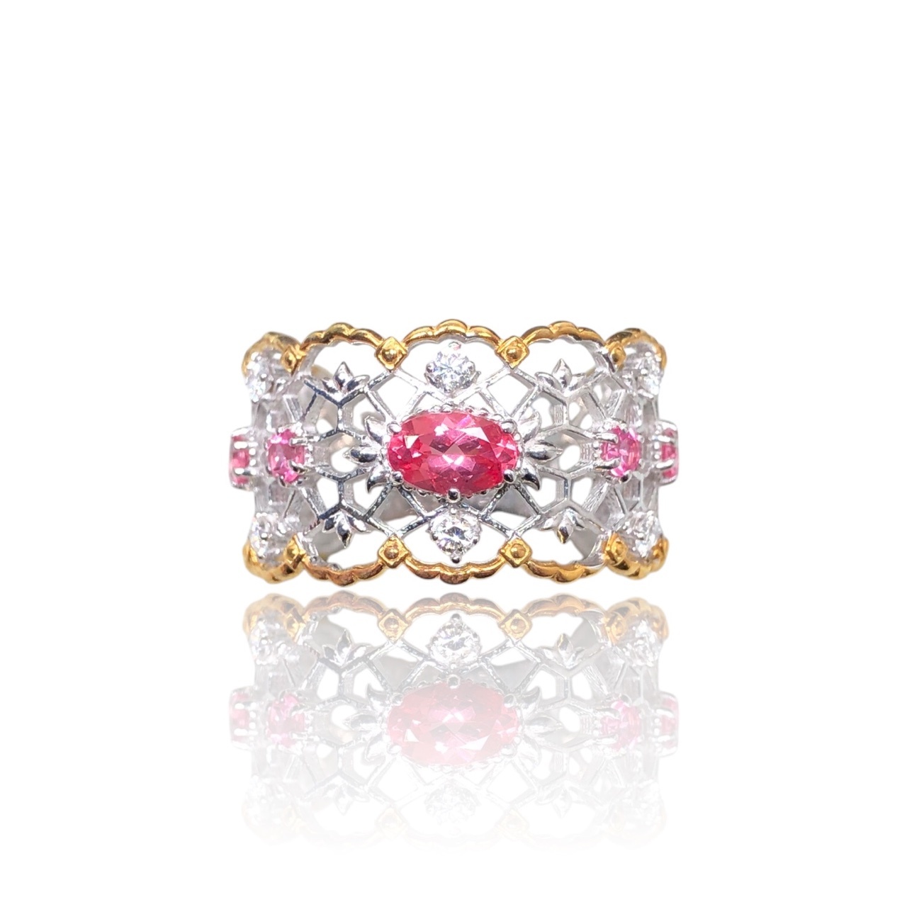 925銀 戒圍13【馬亨蓋尖晶石0.37克拉 馬亨蓋尖晶石0.21ct 鑽石共12分】