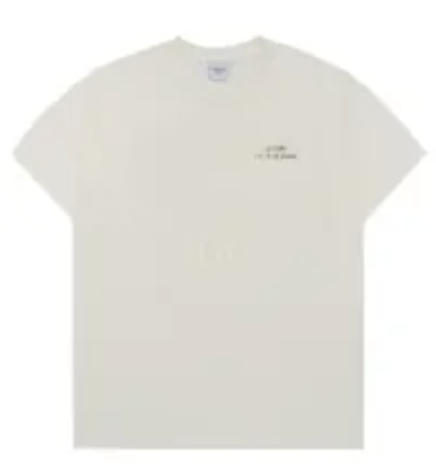 [S] ADLV UPSIDE DOWN BASIC LOGO SHORT SLEEVE T-SHIRT,CREAM, 24FW-TP-SS-LG-UBS-CRM (SAV403)