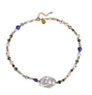 AEU08054 [MAYOL] Key Largo Choker Necklace White #N03 (E)