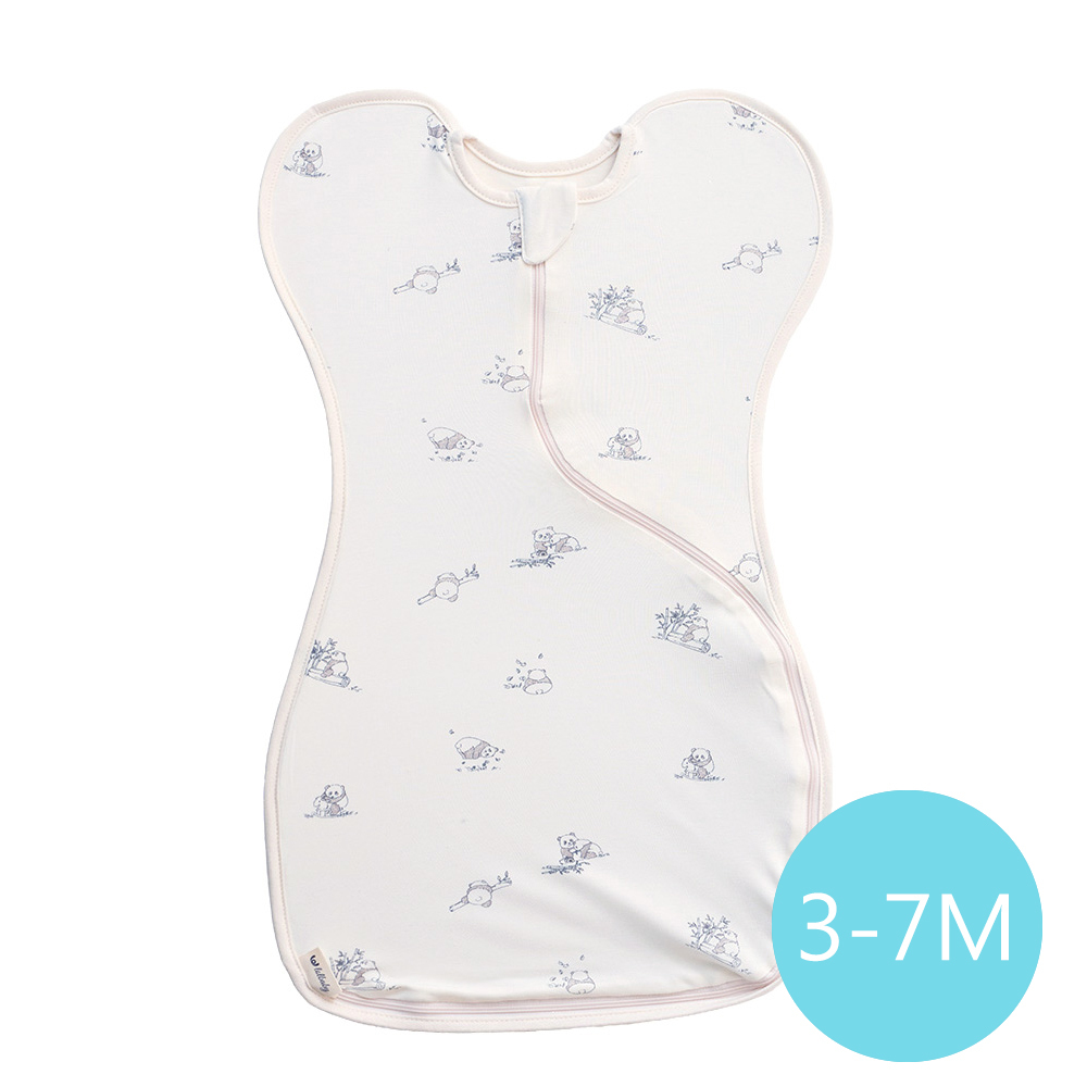 lolbaby 韓國 蝶型包巾baby swaddle 3-7m免脫換尿布-M號｜竹纖衣款｜哈囉胖達