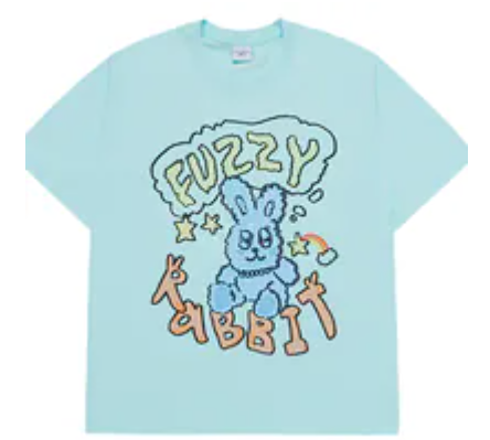 [S] ADLV POPSTAR RABBIT SHORT SLEEVE T-SHIRT,MINT, 24FW-TP-SS-AW-PRS-MNT (SAV407)