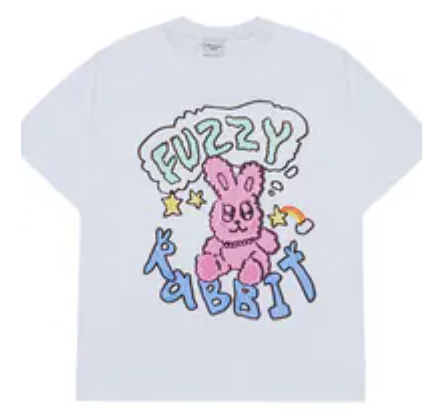 [S] ADLV POPSTAR RABBIT SHORT SLEEVE T-SHIRT,WHITE, 24FW-TP-SS-AW-PRS-WHT (SAV408)