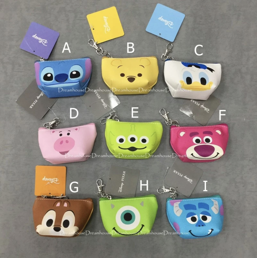 特價出清 史迪奇 唐老鴨 三眼怪 熊抱哥 火腿豬 奇奇蒂蒂 小熊維尼 毛怪 大眼仔 皮革 防刮皮 零錢包 吊飾