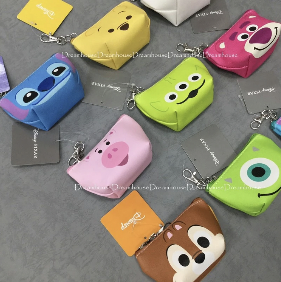 特價出清 史迪奇 唐老鴨 三眼怪 熊抱哥 火腿豬 奇奇蒂蒂 小熊維尼 毛怪 大眼仔 皮革 防刮皮 零錢包 吊飾