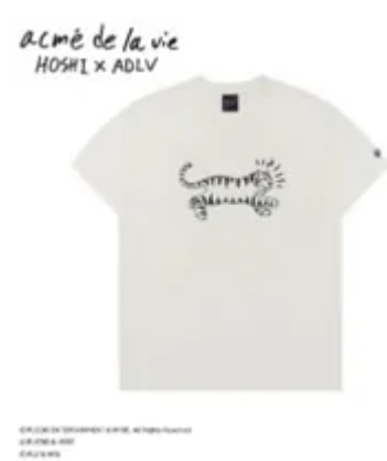 [S] ADLV HOSHI X ADLV TIGER SKETCH SHORT SLEEVE T-SHIRT,CREAM, 24FW-TP-SS-CO-HSS-CRM (SAV411)