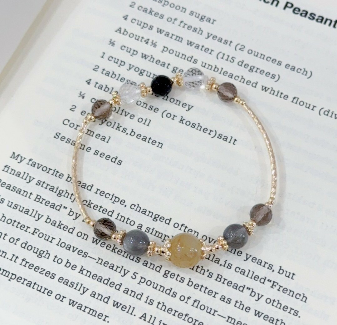 墨韻清風|鈦晶/茶晶/灰月光/白水晶手鍊