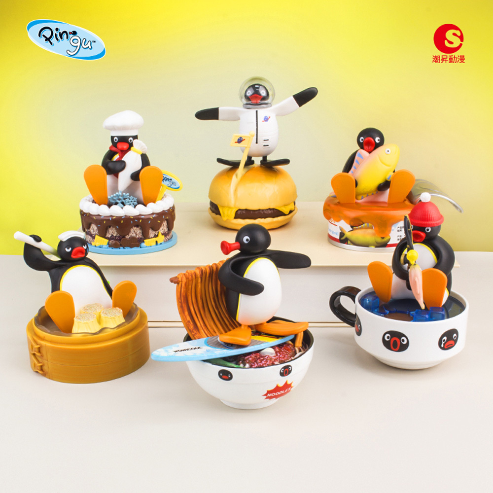 Pingu企鵝家族-驚喜美食場景系列公仔