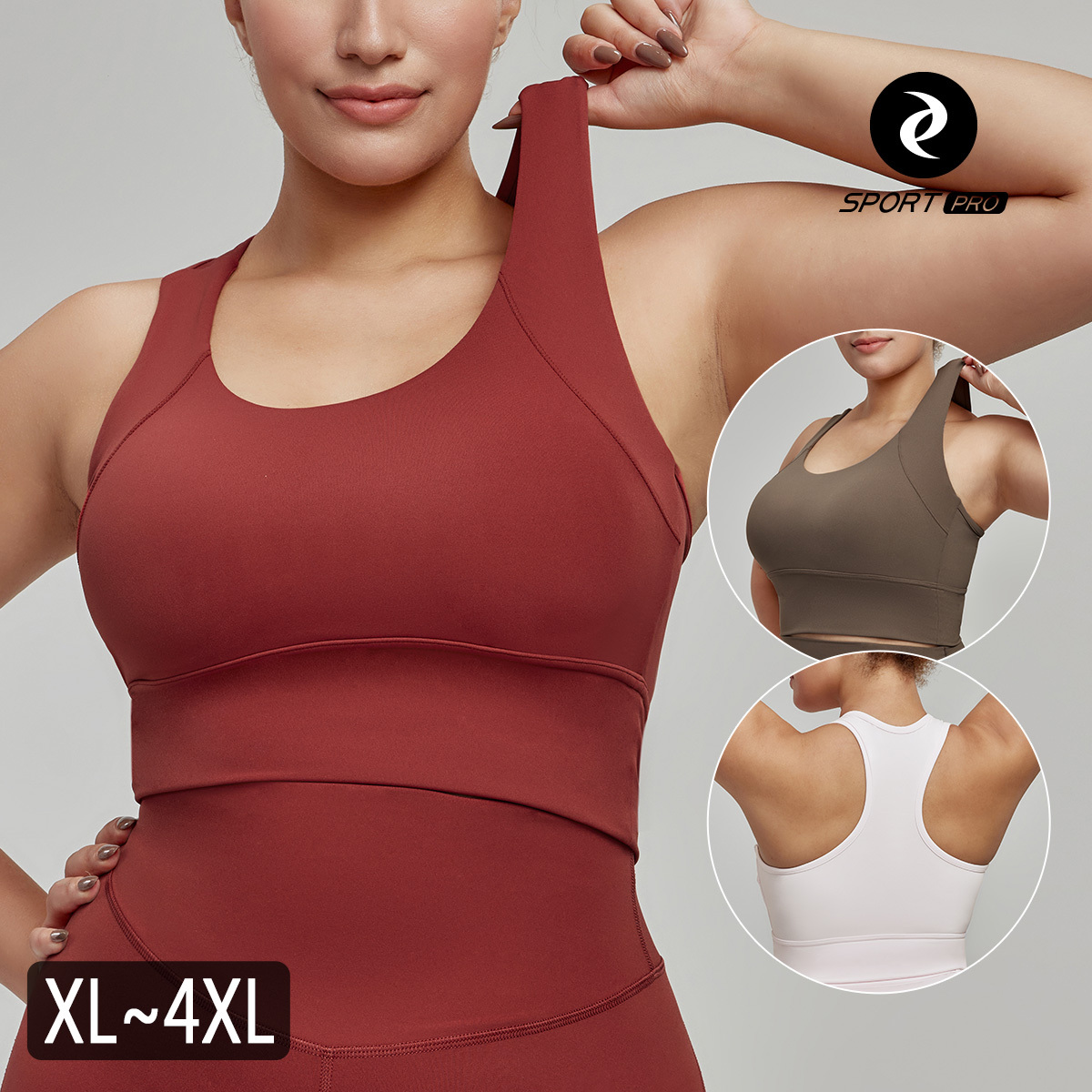 大碼寬肩工字含罩杯瑜珈/運動/機能背心【半固定罩杯】*