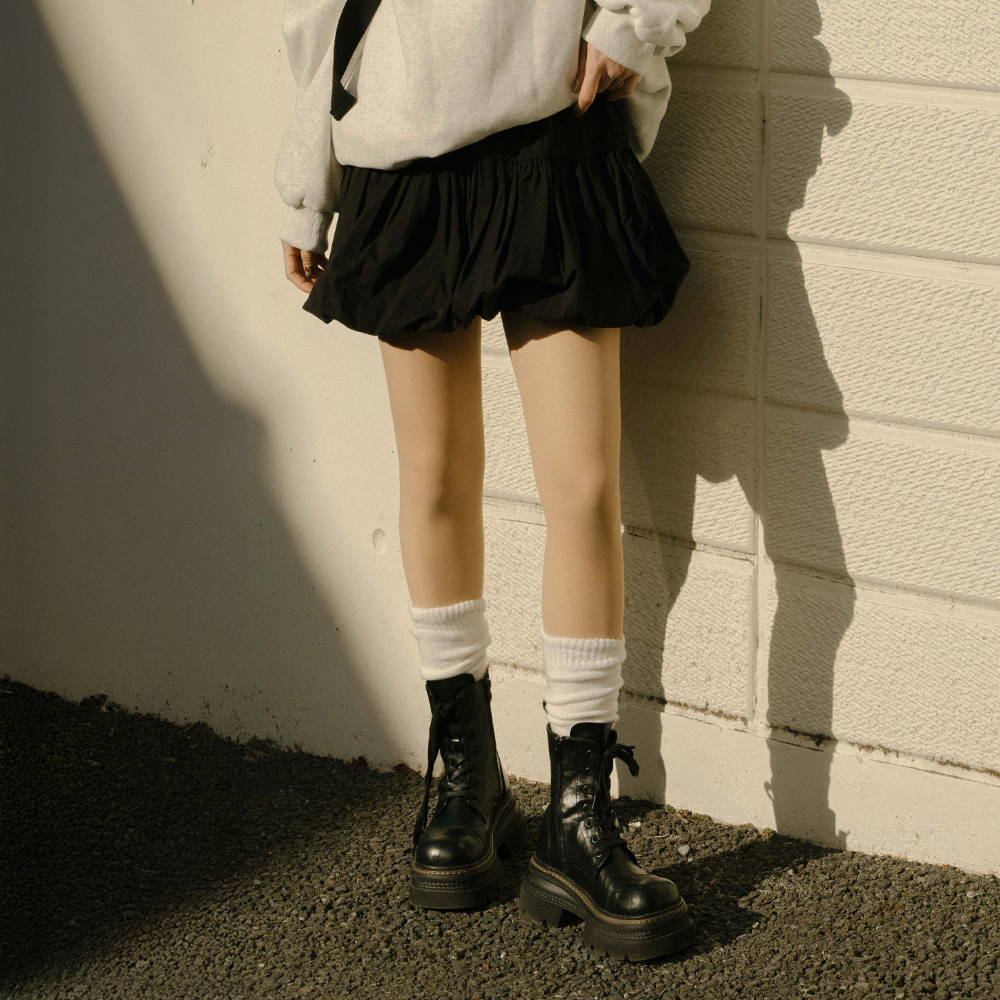 Casual plain balloon skirt, two colors for sale S/M【03010891】in stock+pre-order