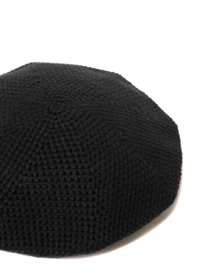 COOTIE PRODUCTIONS - Crochet Knit Beret / BLACK