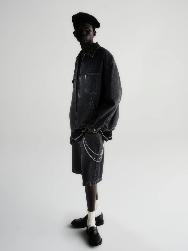 COOTIE PRODUCTIONS  \"Linen Beret\" Kai D Utility — 8 Panel Linen Beret - Texture Grey - M, L