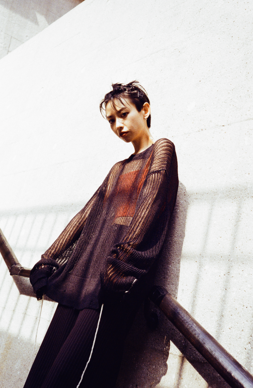 MIIAL RAW EDGES DRAWSTRING KNITWEAR