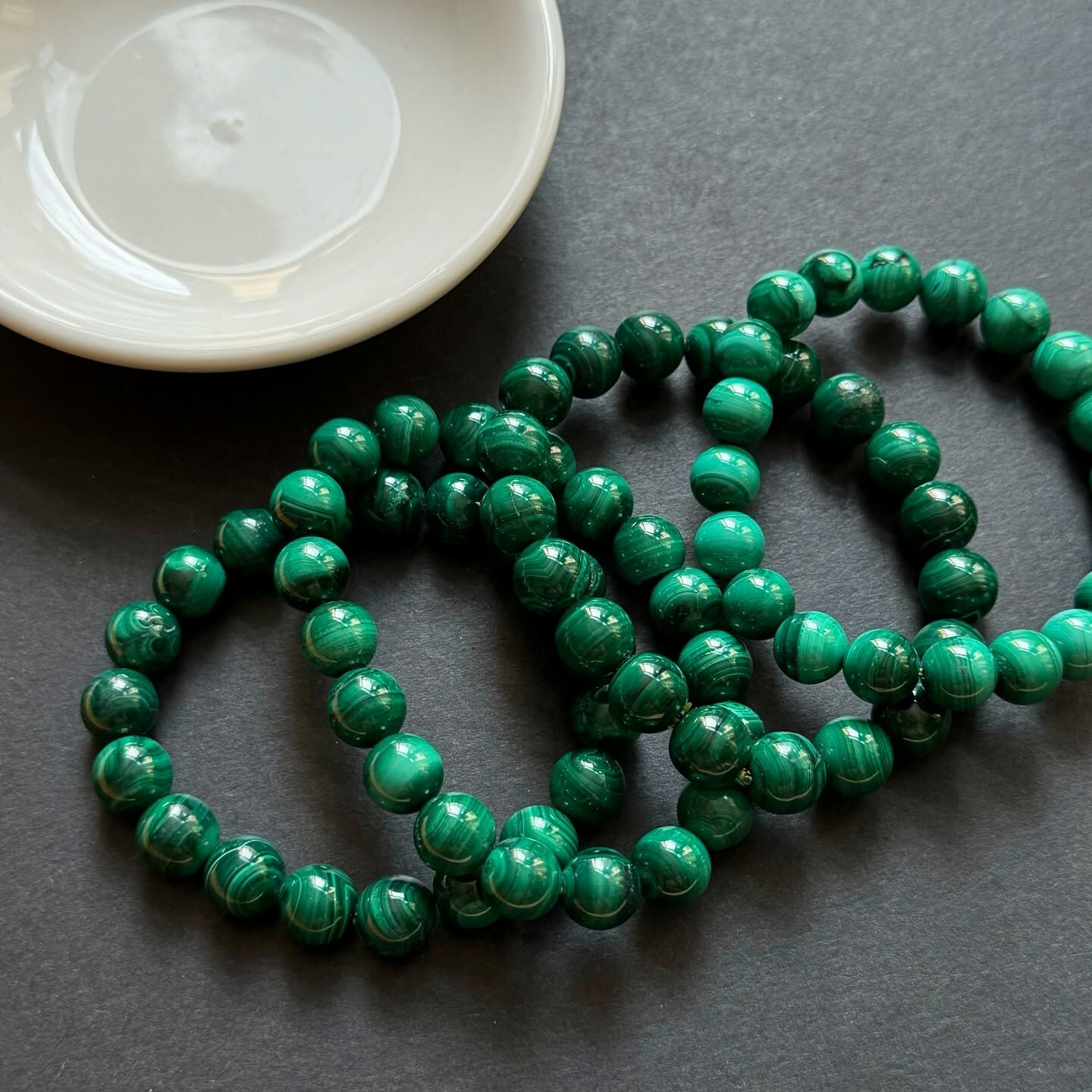 [原石] 孔雀石 水晶手串 綠色水晶手串