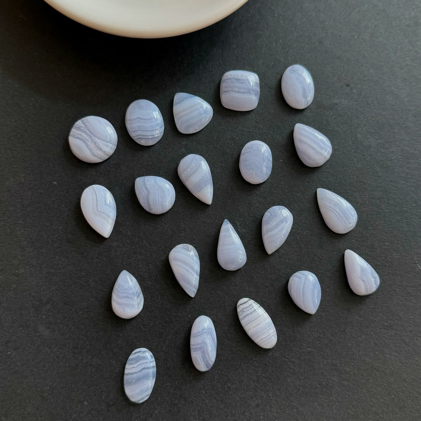 [原石] 藍紋瑪瑙 水晶蛋面 水晶墜面