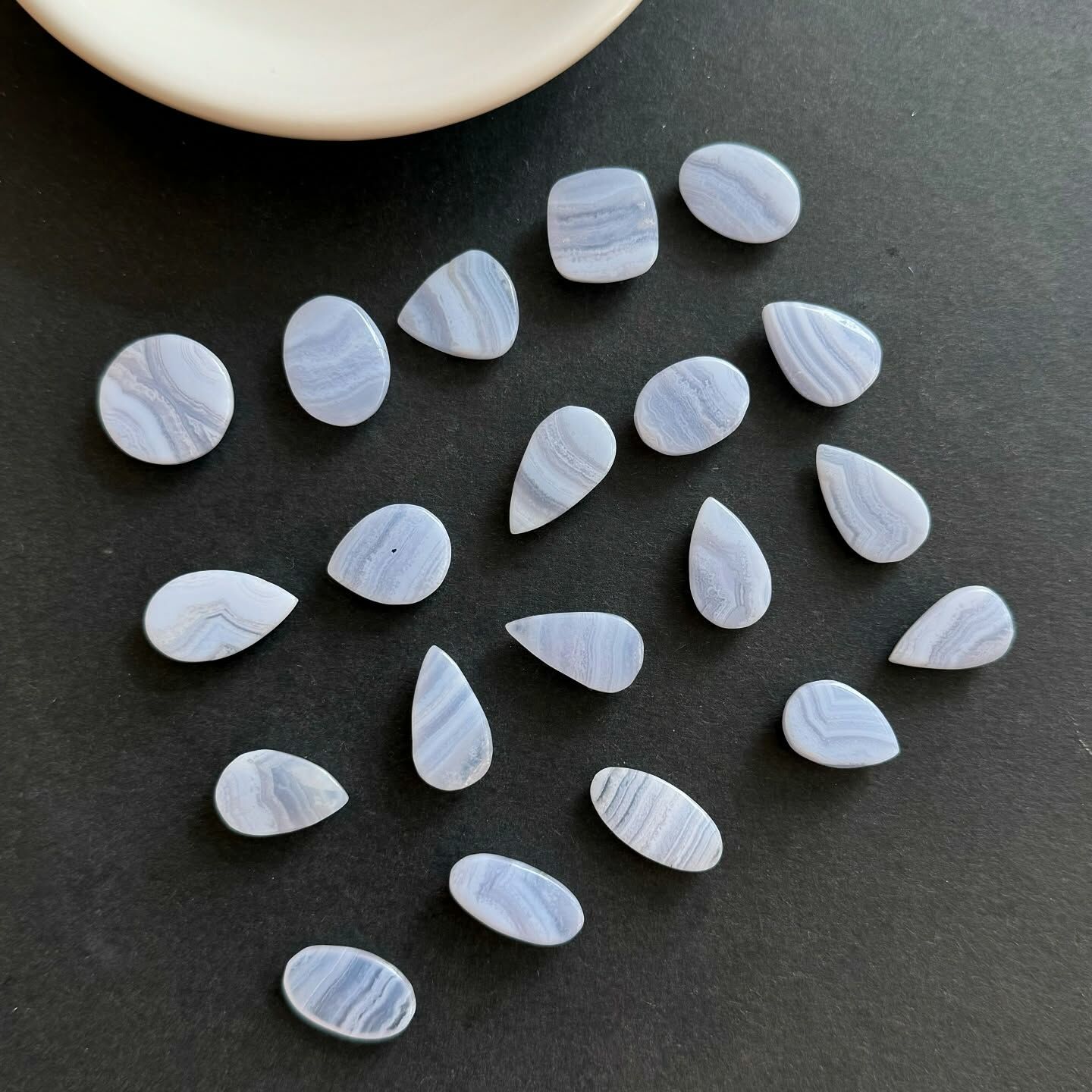 [原石] 藍紋瑪瑙 水晶蛋面 水晶墜面