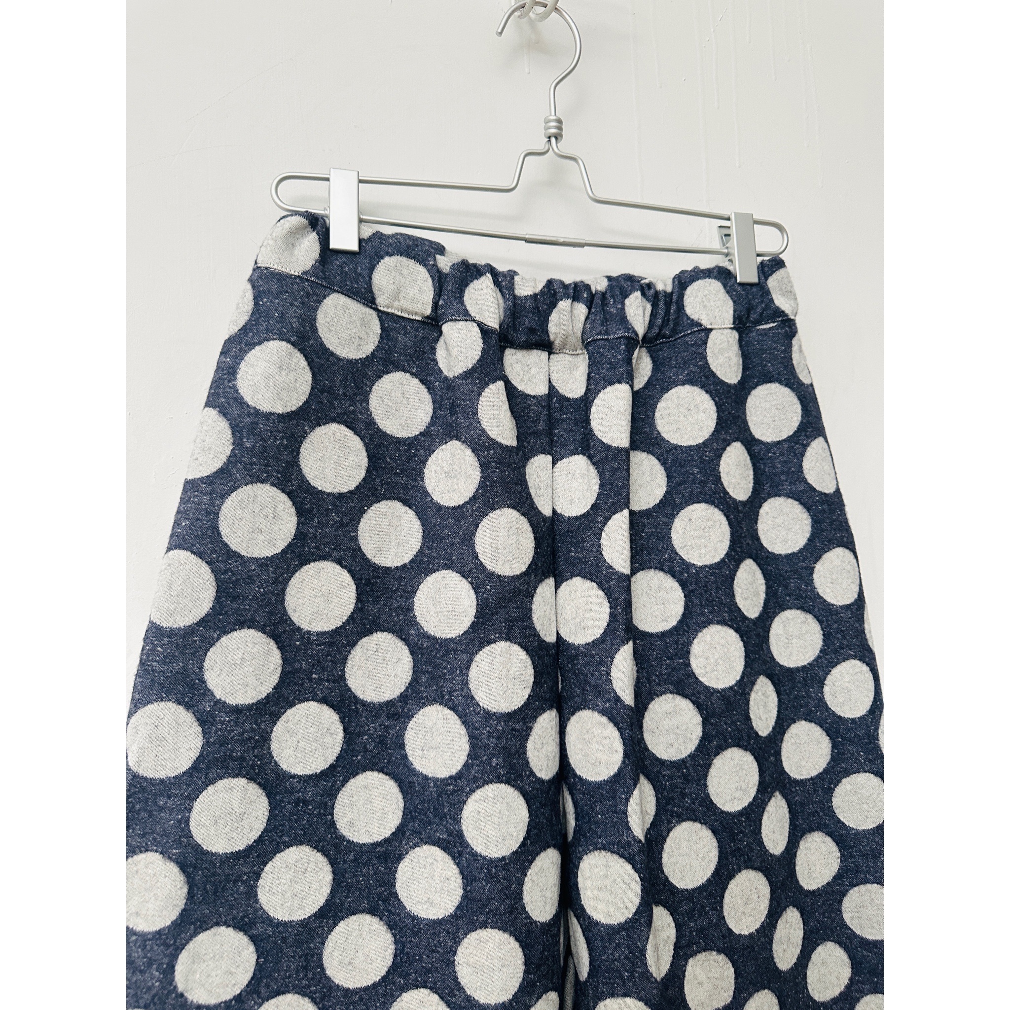 日本製NARU灰色藍色波點闊褲