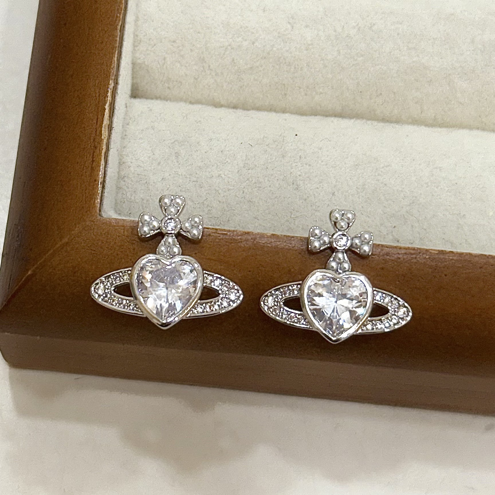 M30排鑽愛心星球耳針