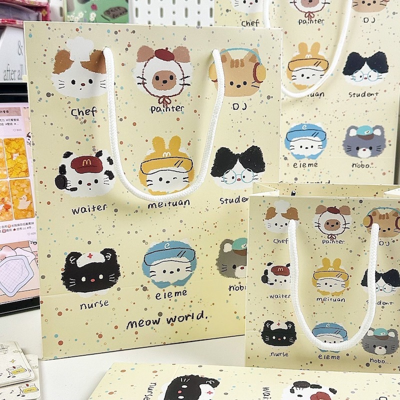 《03055》九隻貓咪款紙袋/禮品袋