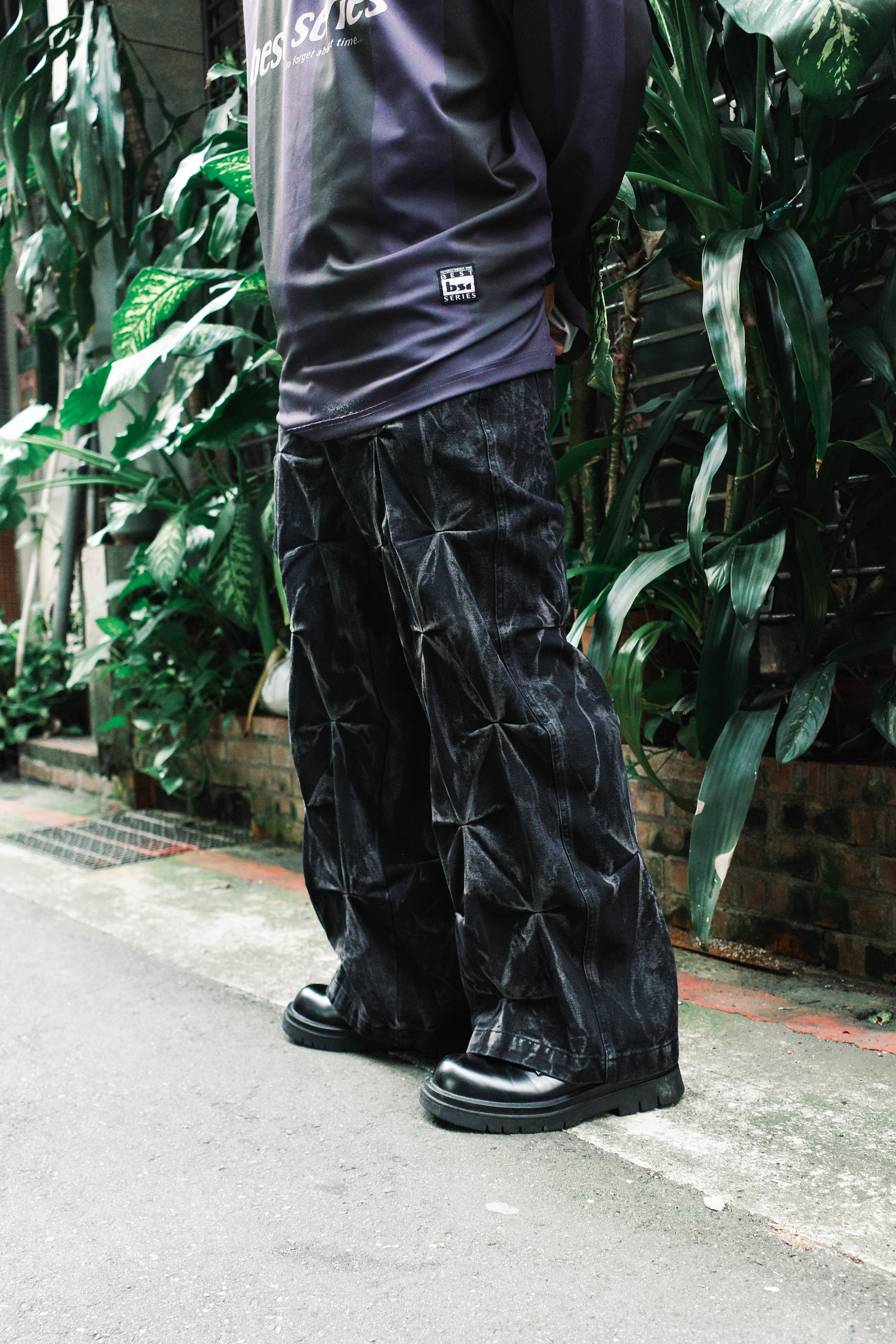 『Always_Good』水洗 做舊 皺褶 牛仔 長褲