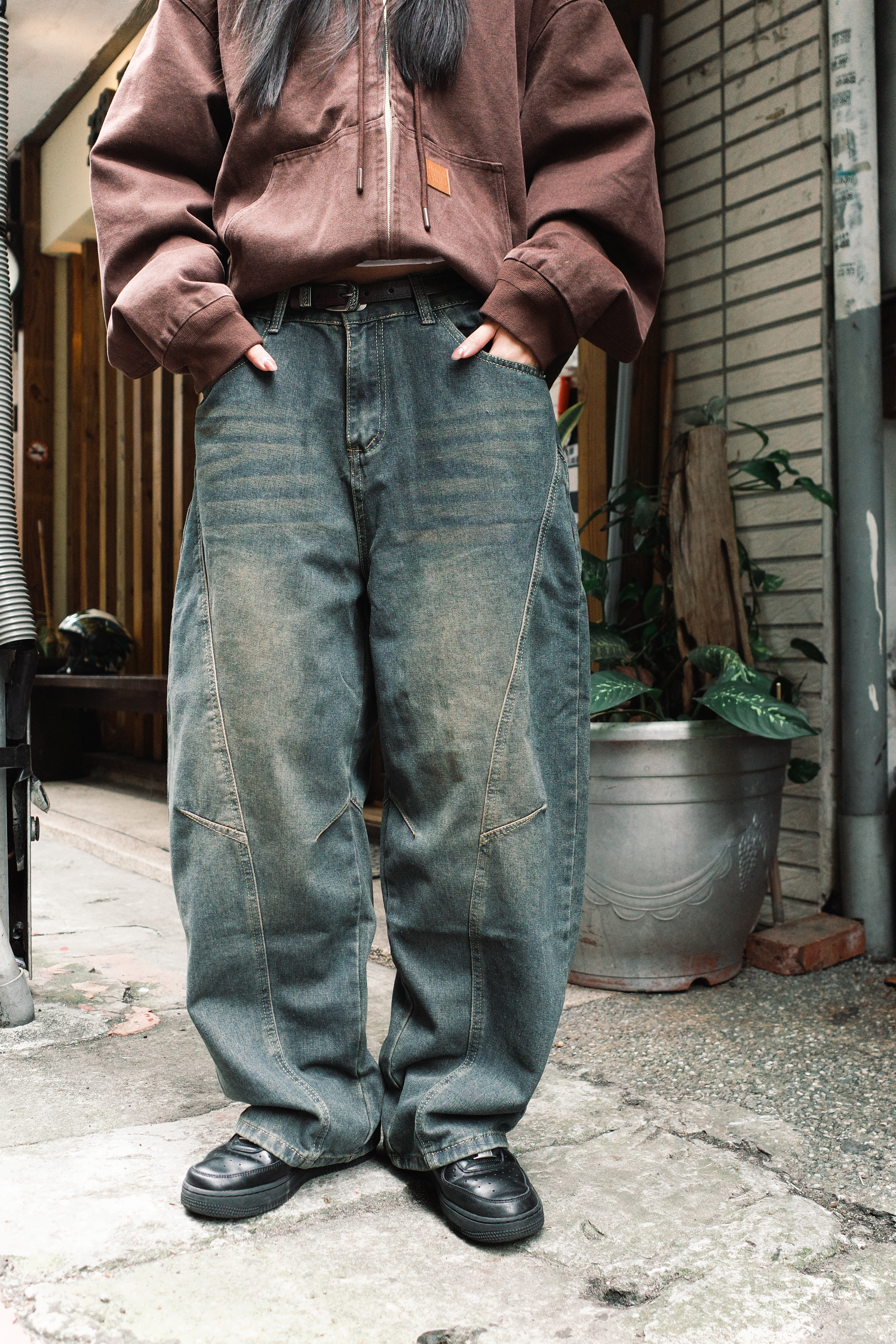 『Always_Good』水洗 做舊 彎刀 牛仔 長褲