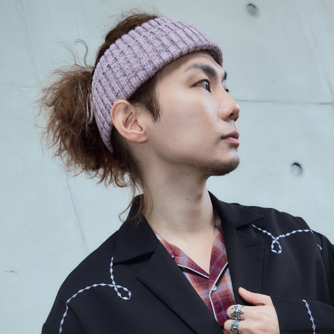 ICON金屬銀牌 反摺厚磅針織頭帶－霧粉紫