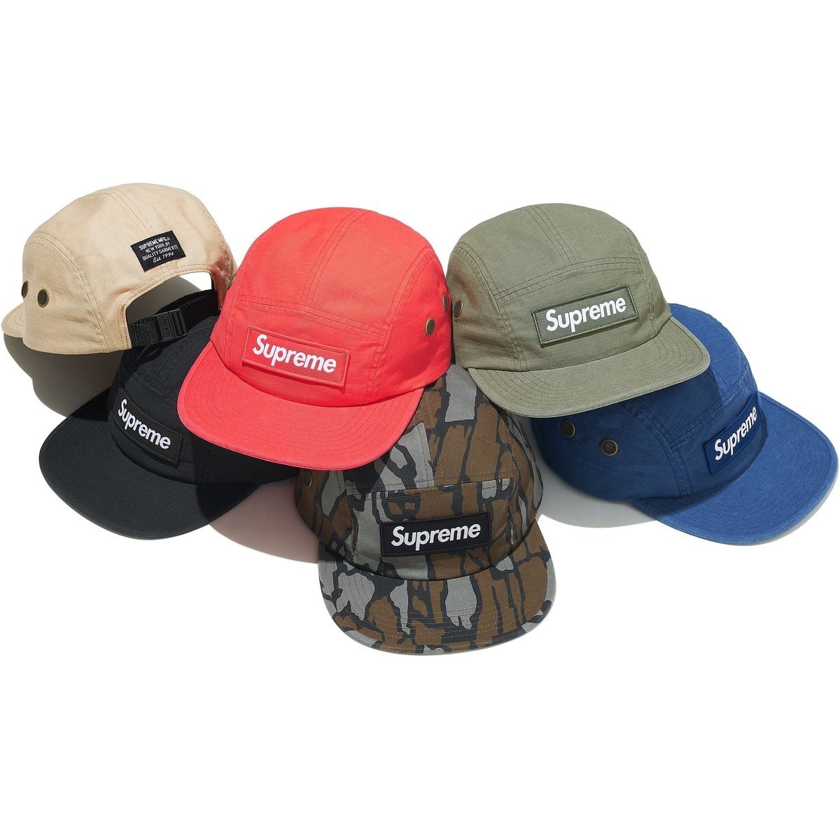 帽子 Military Camp Cap 2025SS 2025SS SUPREME Military Camp Cap 五分割貼布軍事風帽子現貨
