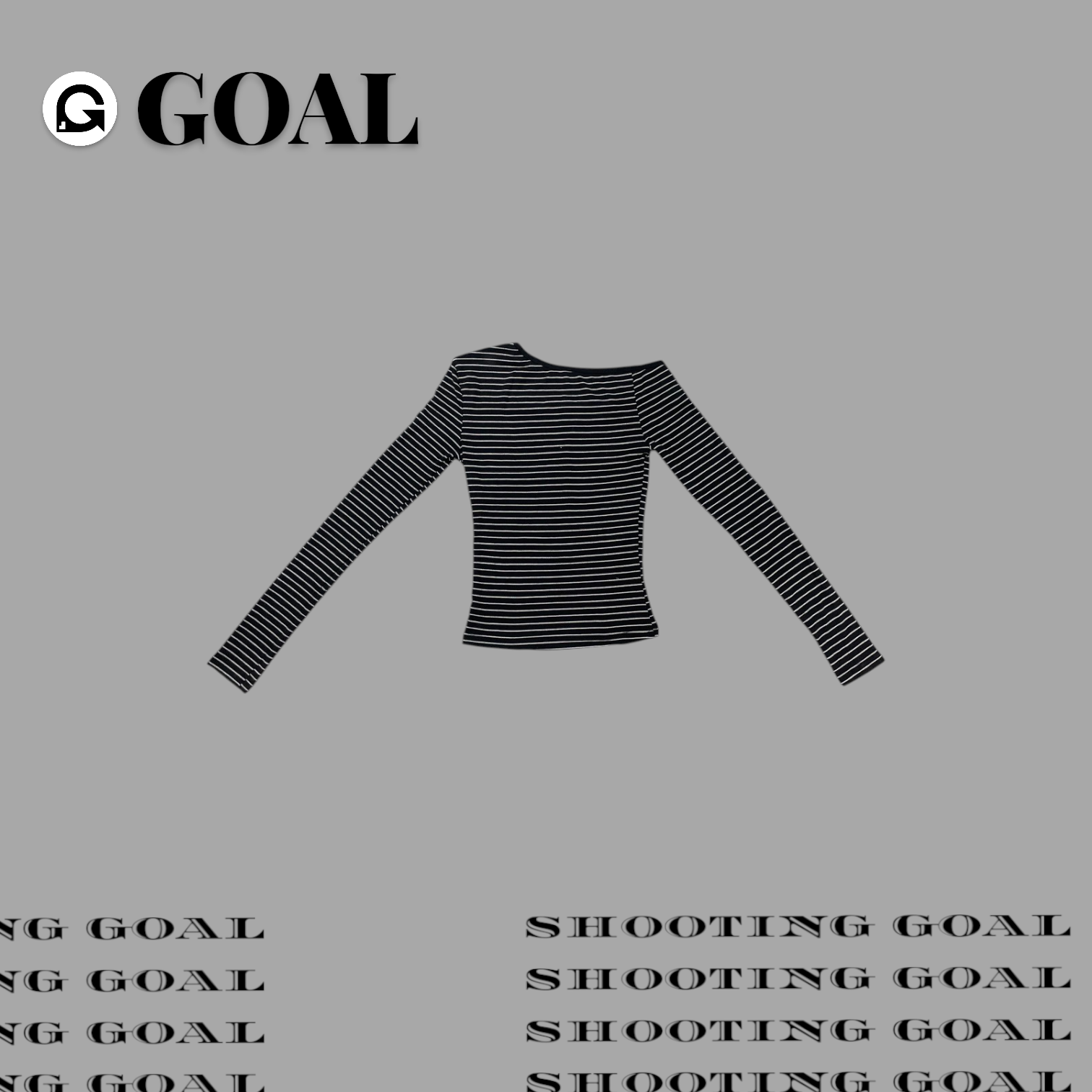 (GOAL) 多金 9469 條紋 露肩 休閒 長袖