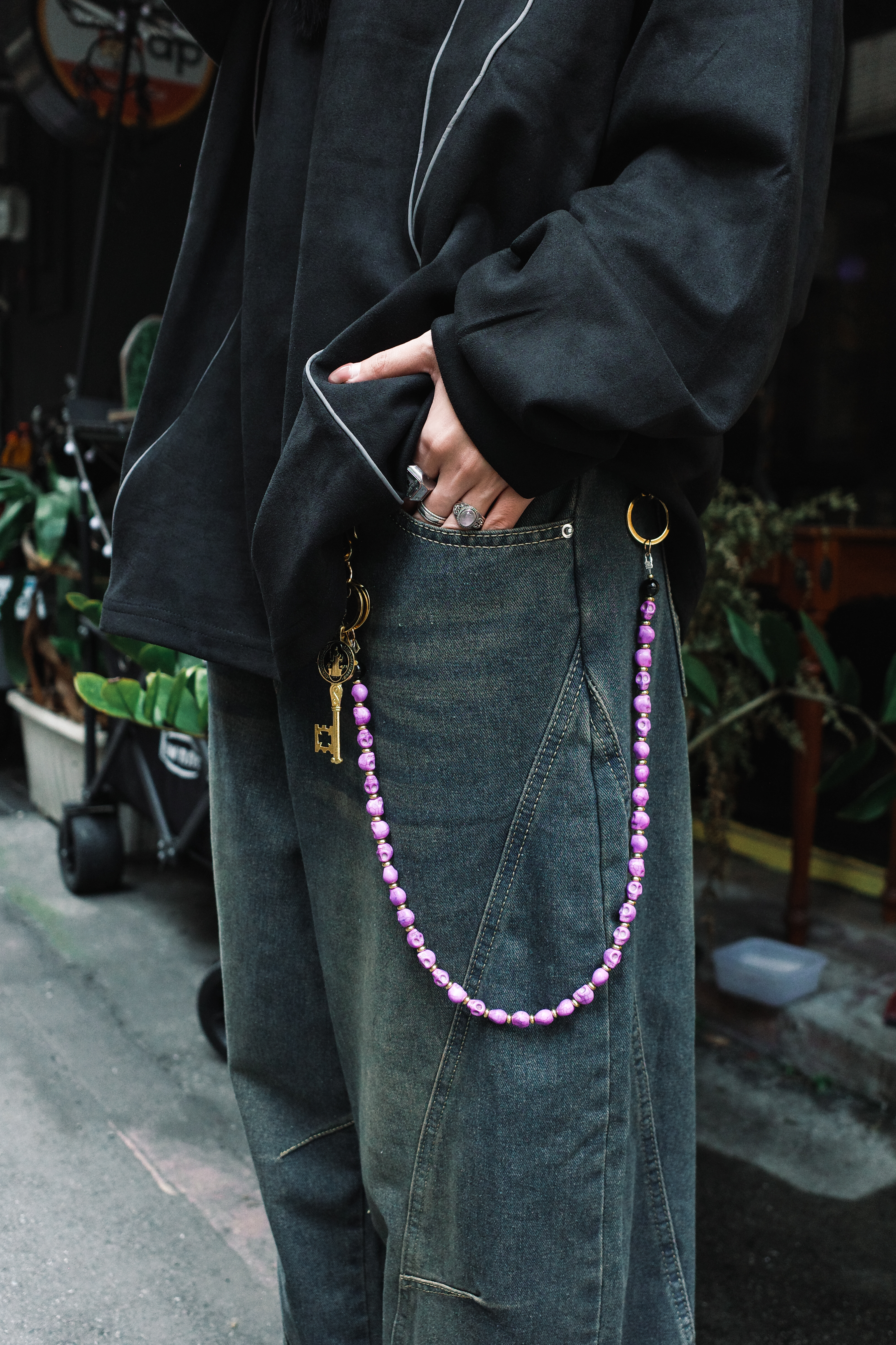 『Always_Good』紫骷髏 鑰匙 褲鏈