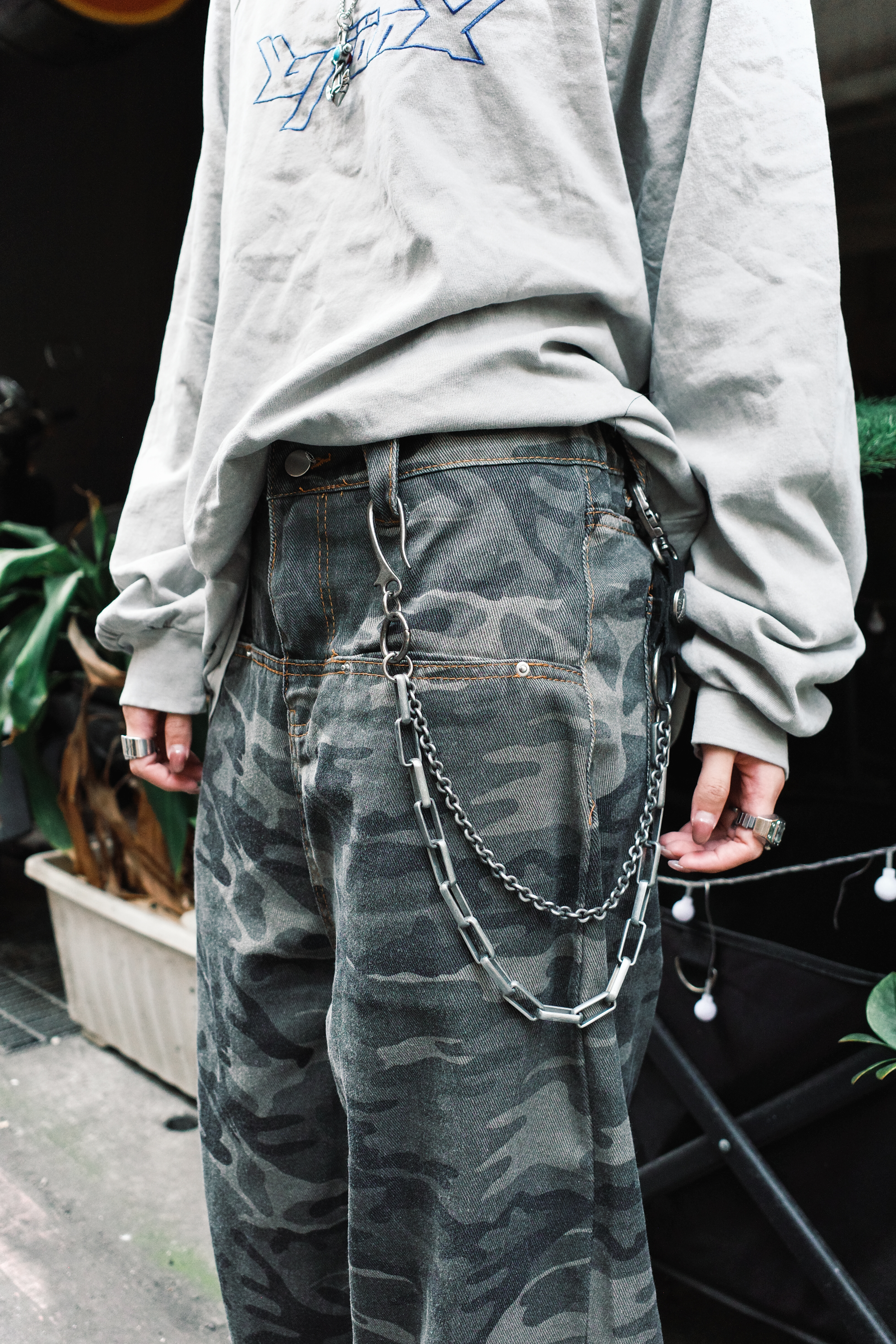 『Always_Good』皮革 雙鏈 褲鏈