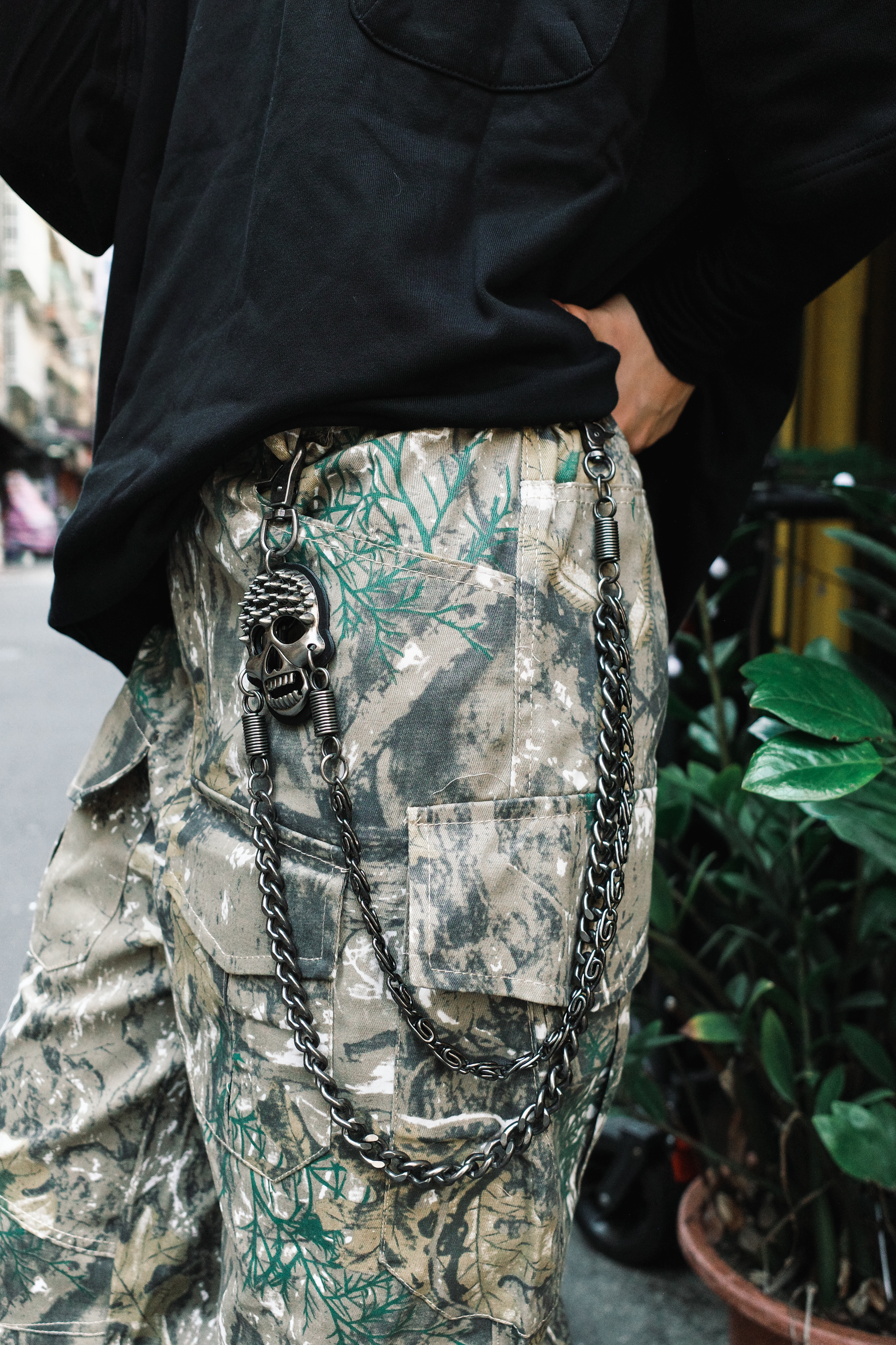 『Always_Good』大骷髏頭 雙鏈 褲鏈