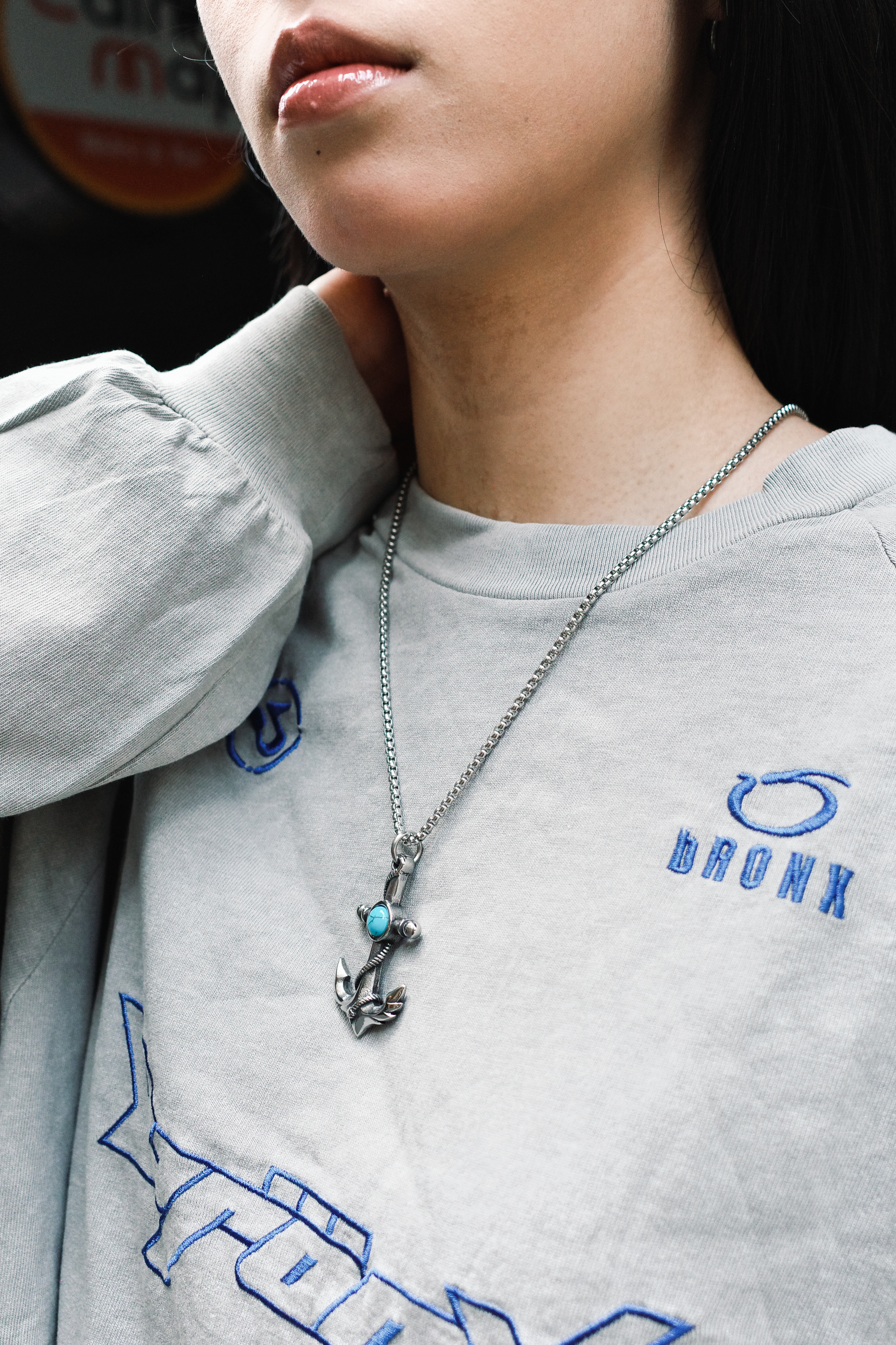 『Always_Good』十字船錨 寶石 吊墜 項鍊