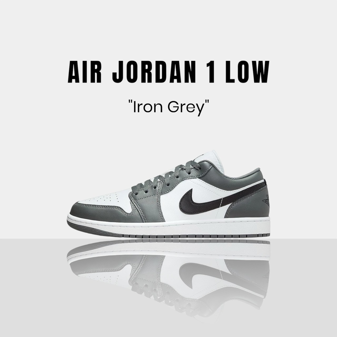 <7折折扣!!> AIR JORDAN 1 LOW 休閒鞋 男款 灰白 553558-152 鐵灰