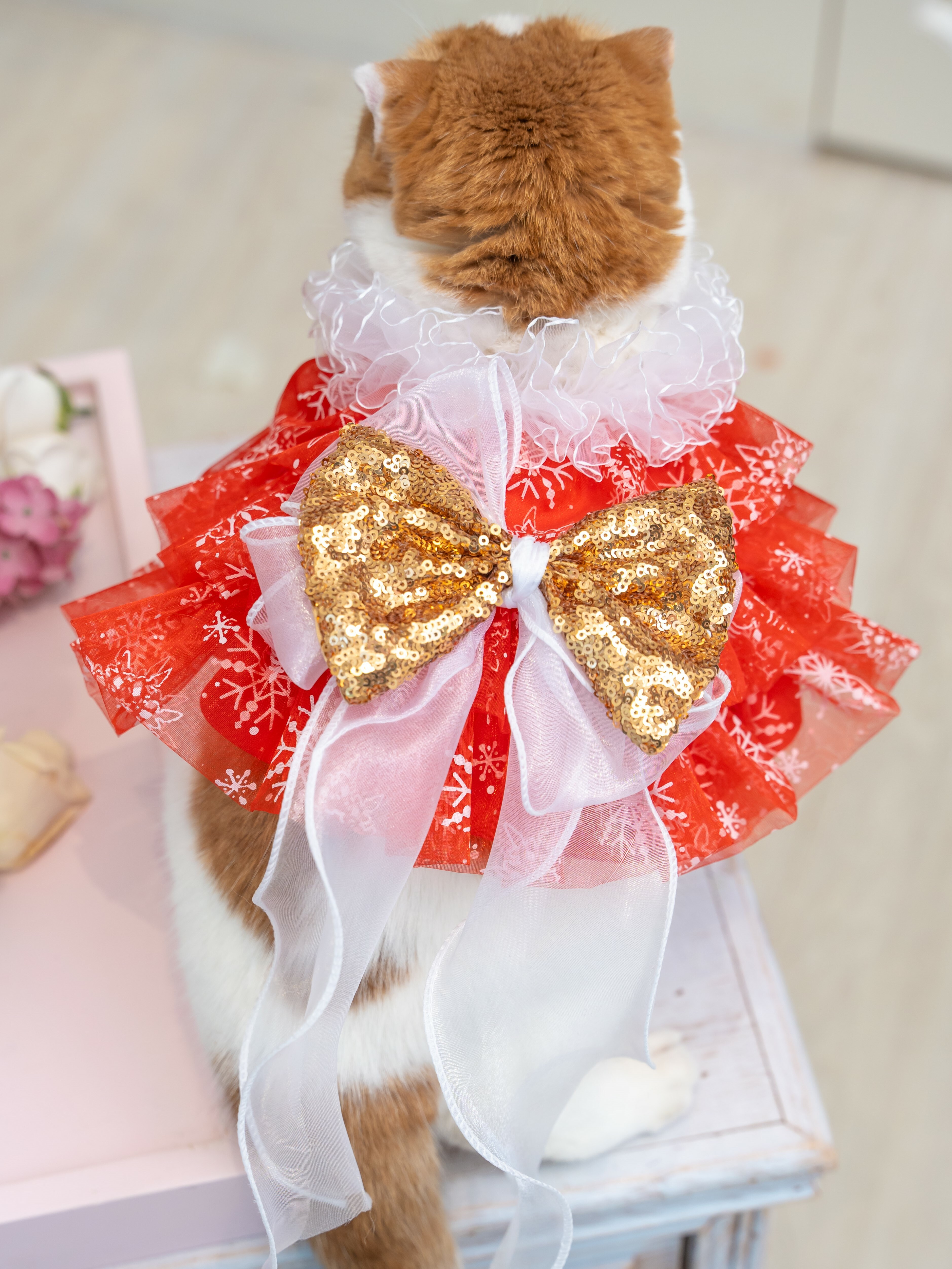 X'MAS Red Snowflakes Cape