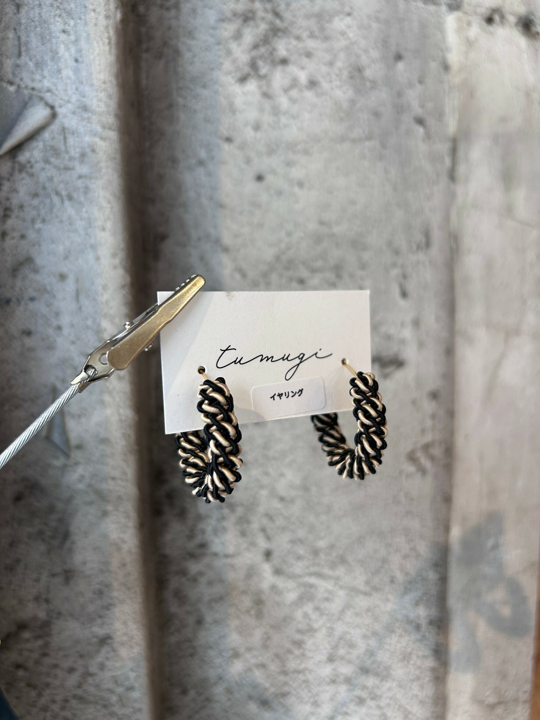 [TUMUGI] 水引環形耳環 | 混色 | 耳針 | NO.7