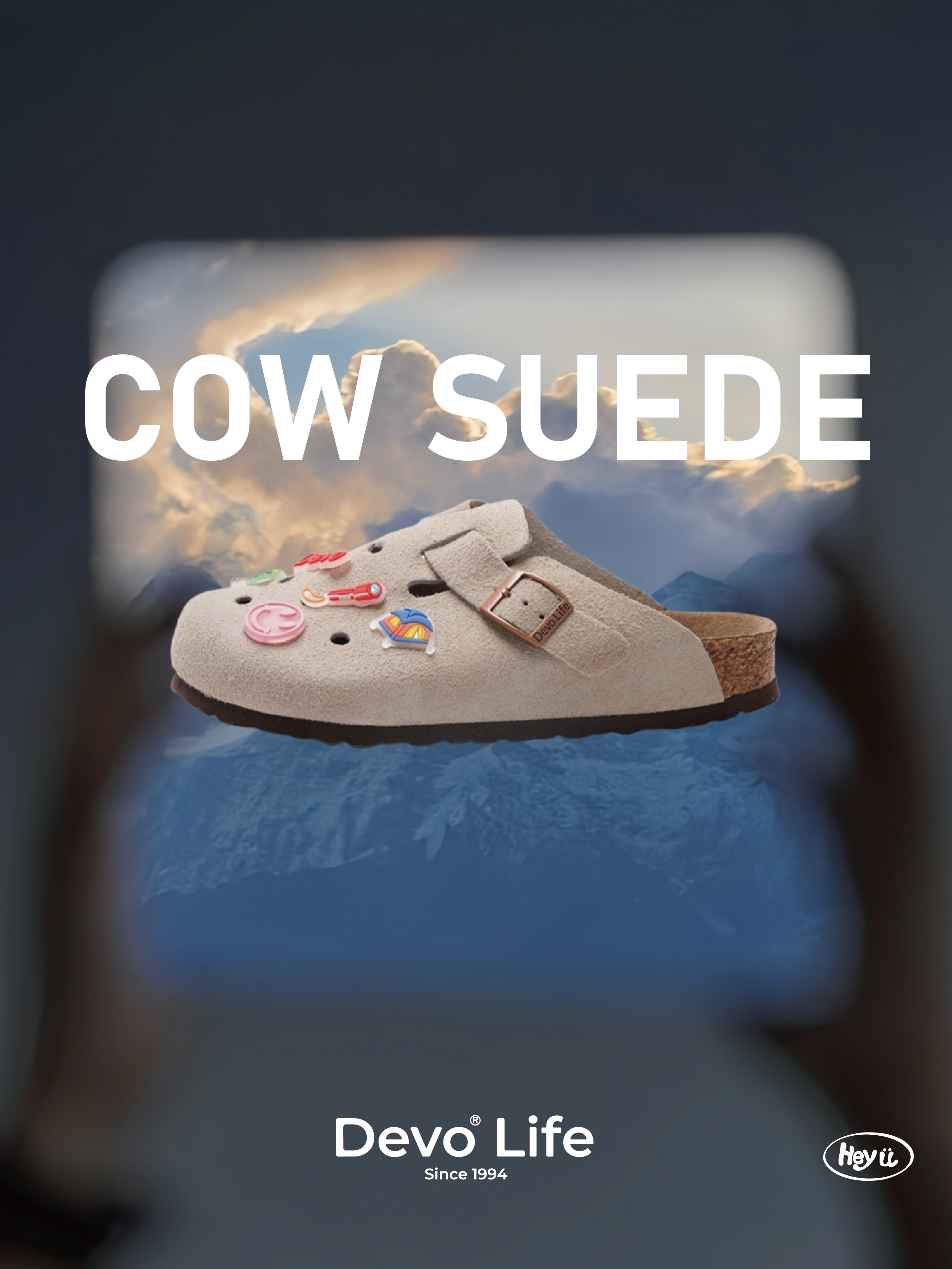 <勃肯洞洞鞋款!!!>Devo Life 牛皮絨(灰色/淺米黃/淺卡其/黑色)