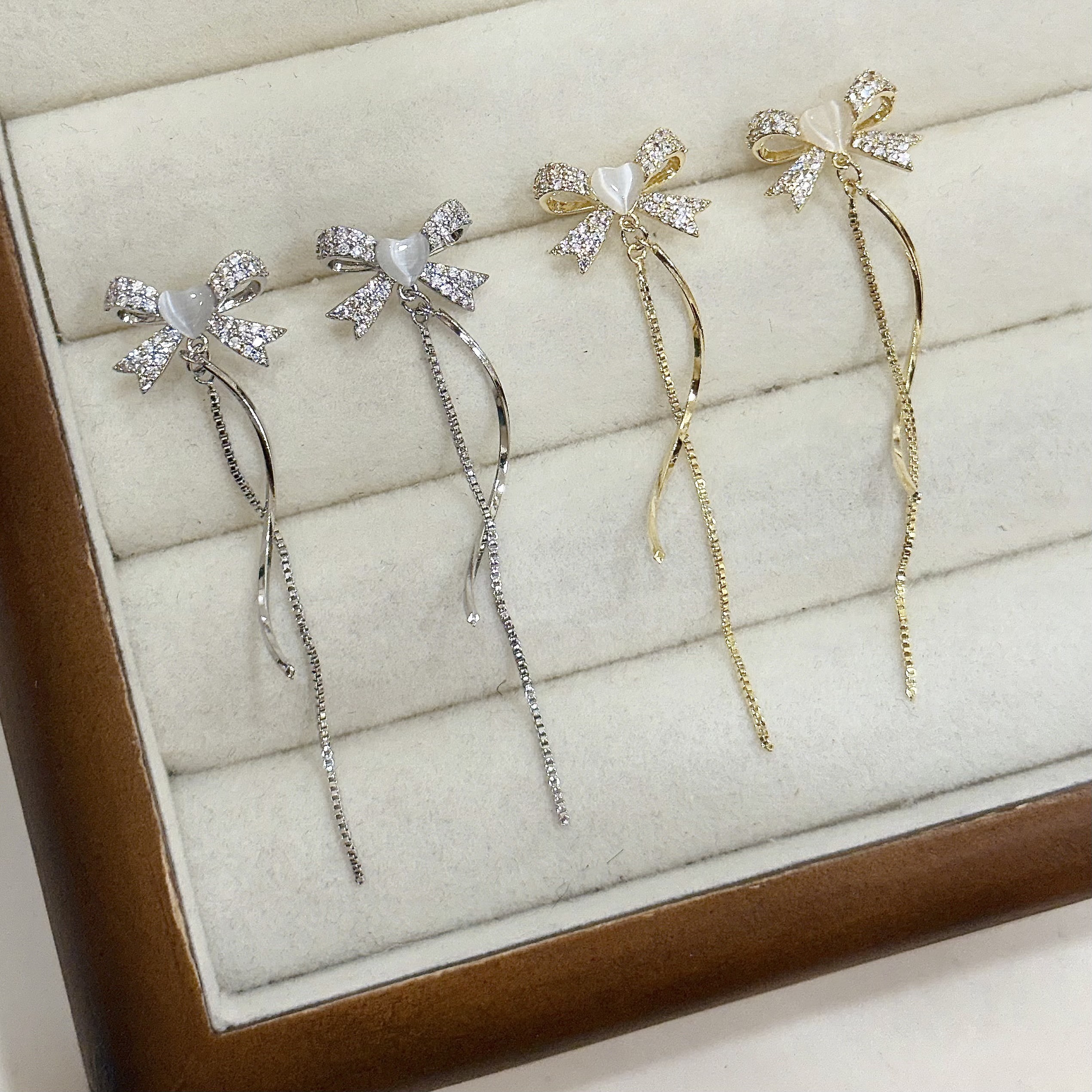 M80排鑽貓眼愛心波浪垂吊