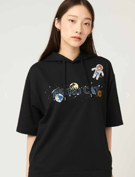 graniph 太空貓有帽TOP(男女可著)
