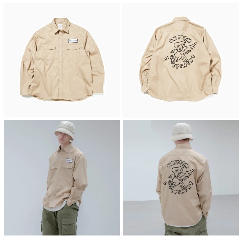 ON SALE: SOPH Uniform Experiment WORK SHIRT LS - BEIGE SIZE 3 PRE ORDER ITEM (預訂中)