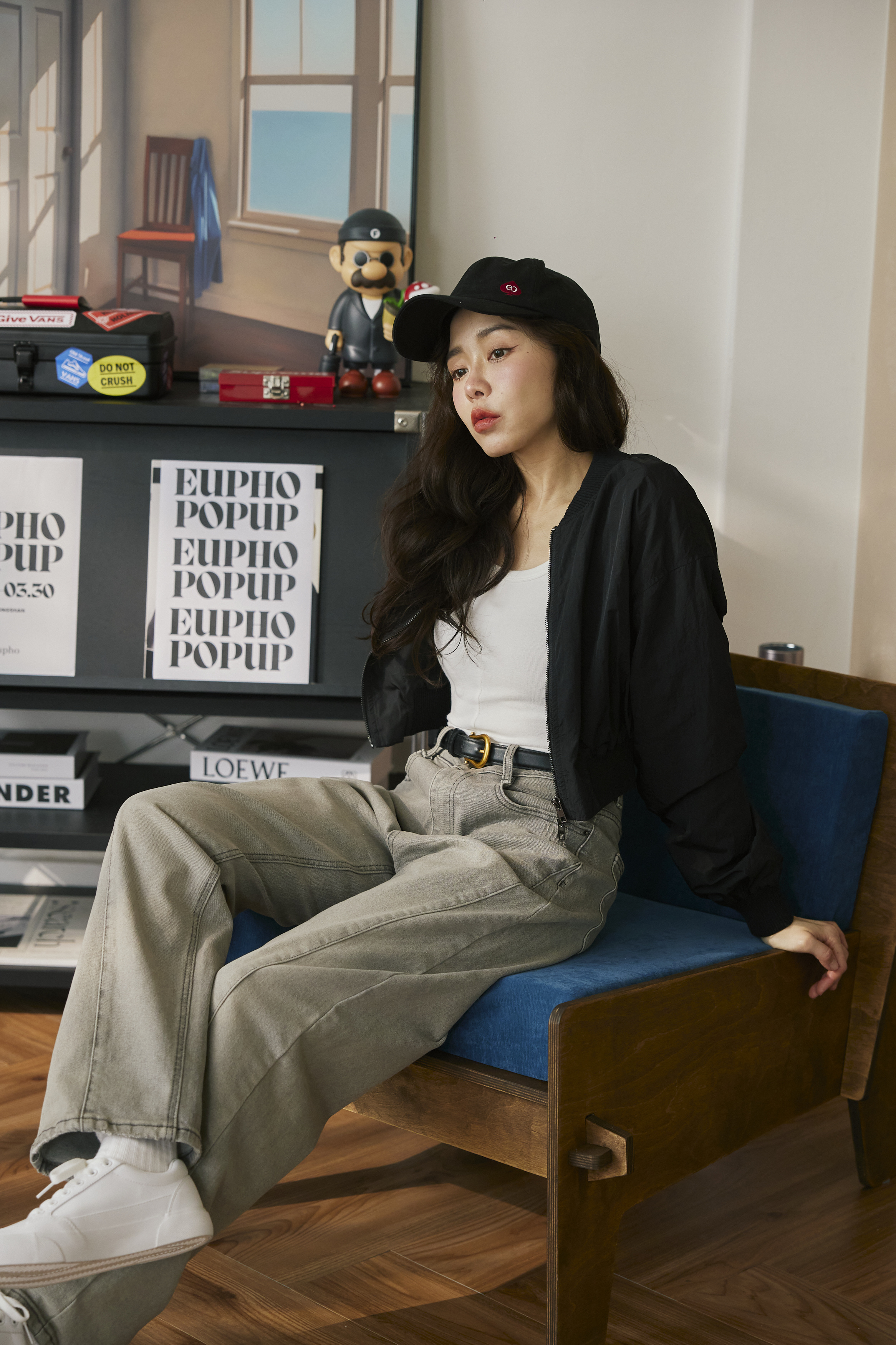 Black Label-輕巧短版飛行外套(黑)