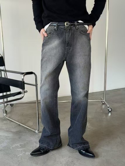 頂男 頂級 破壞 百搭 微喇叭 牛仔褲