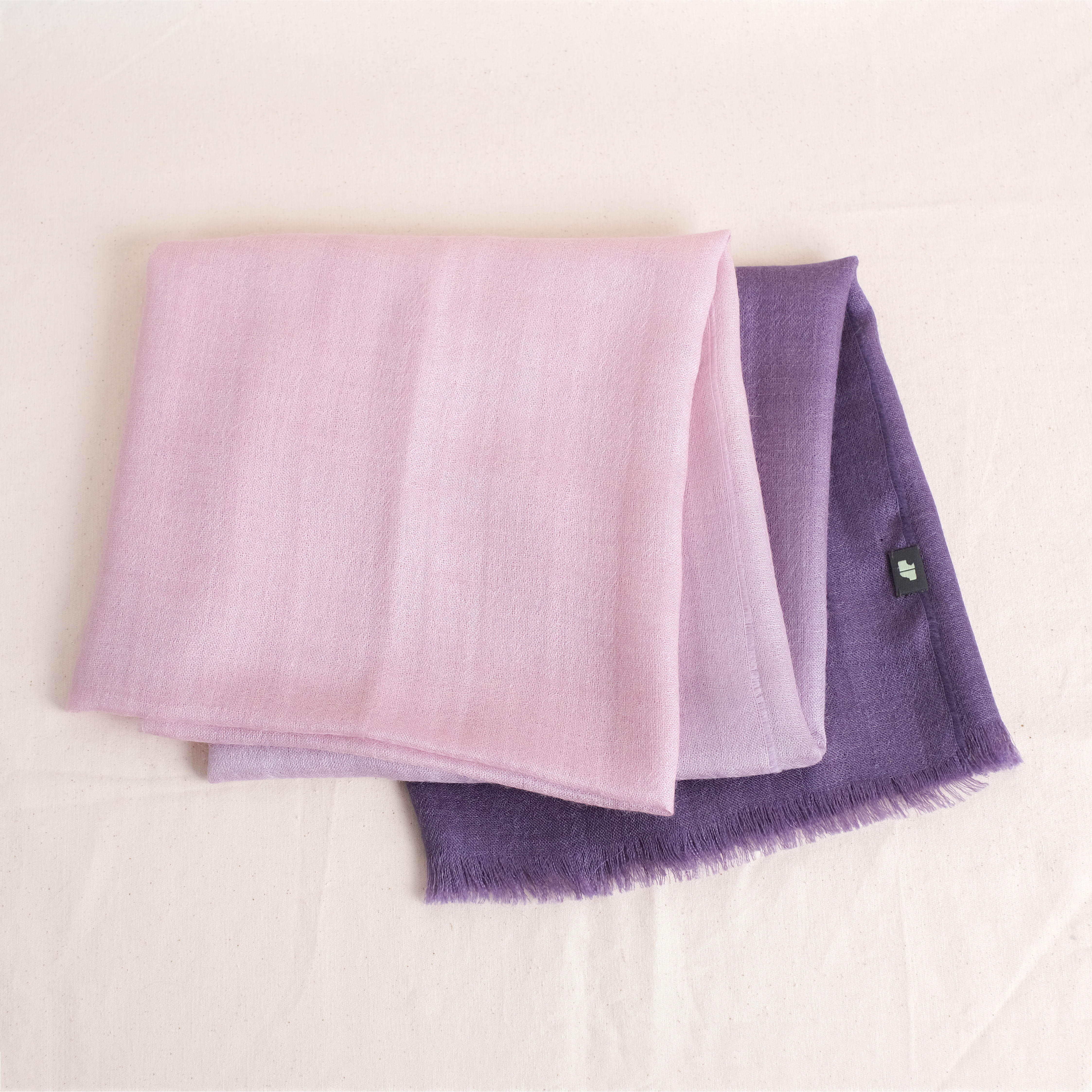 安地斯羊駝披肩｜輕薄混絲款 - 手染漸層紫｜秘魯