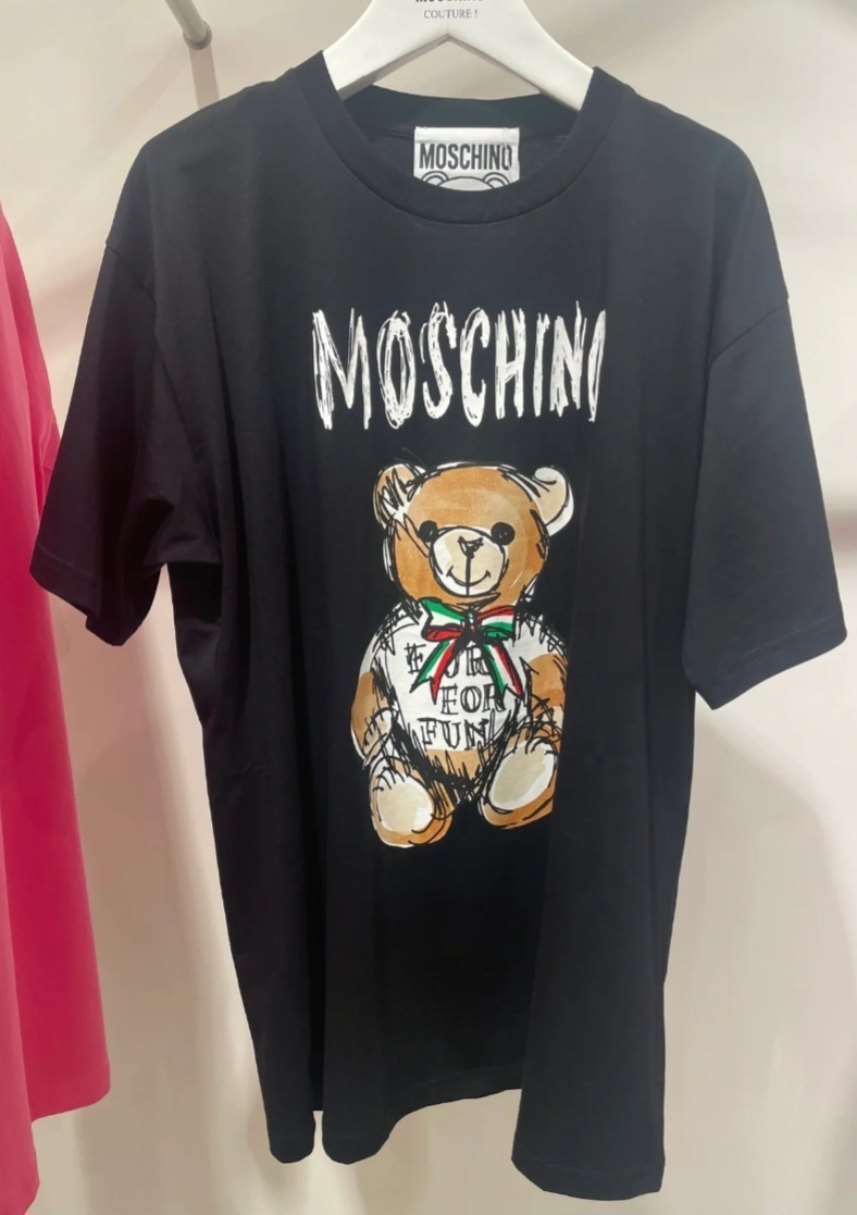 MOSCHINO 成人款 黑色 塗鴉熊Tee