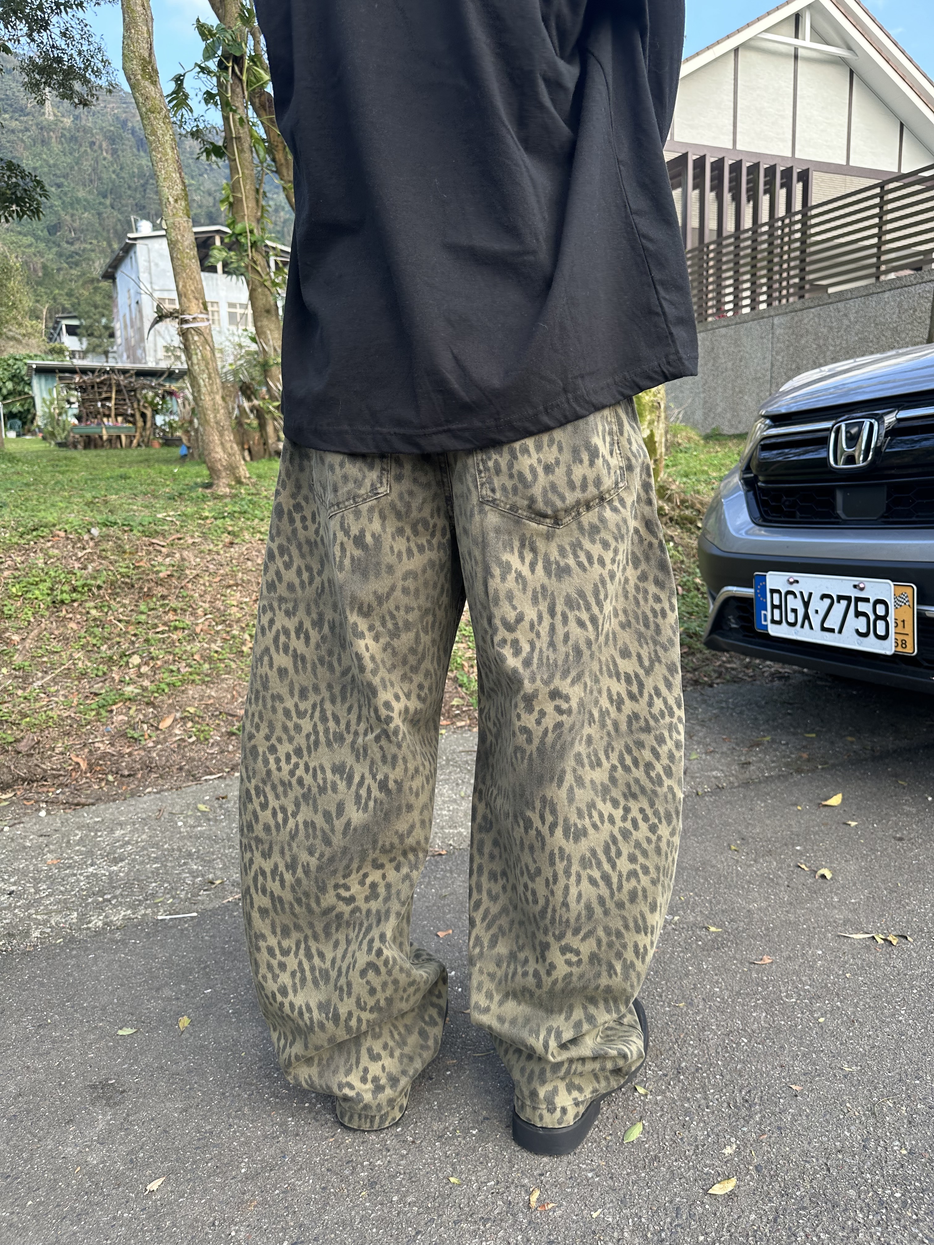 Fit check 頂級 豹紋 彎刀 牛仔褲