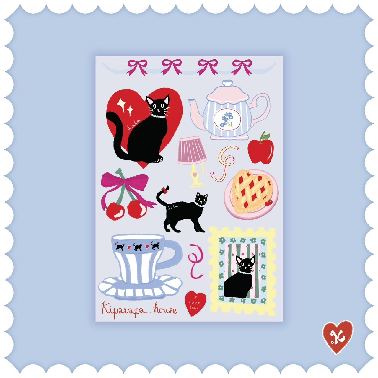 Kiparapa House - 【少量現貨】Lala 黑貓 A6 貼紙