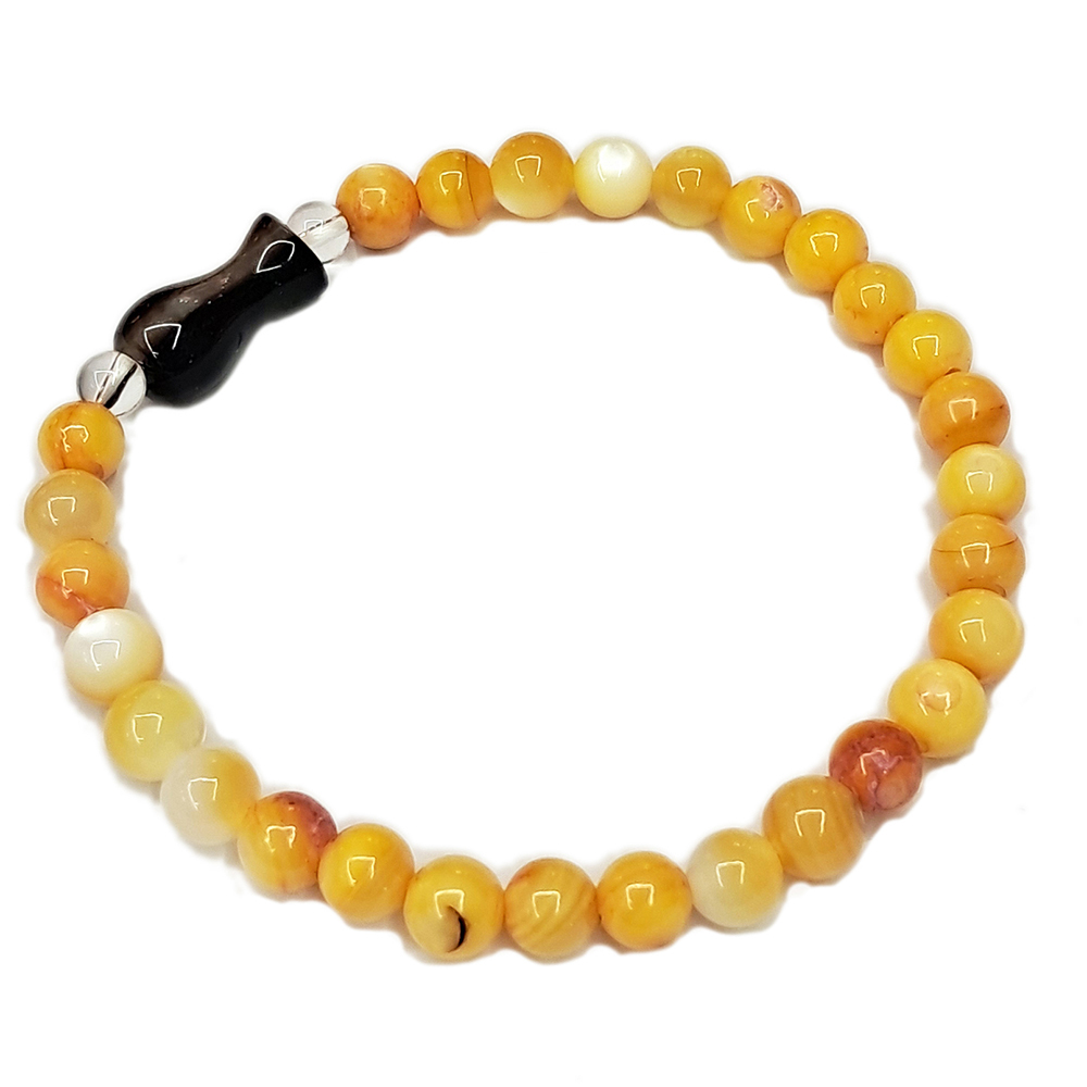 葫蘆{夢幻瑪瑙}&黃金硨磲手珠5mm【十方】154396