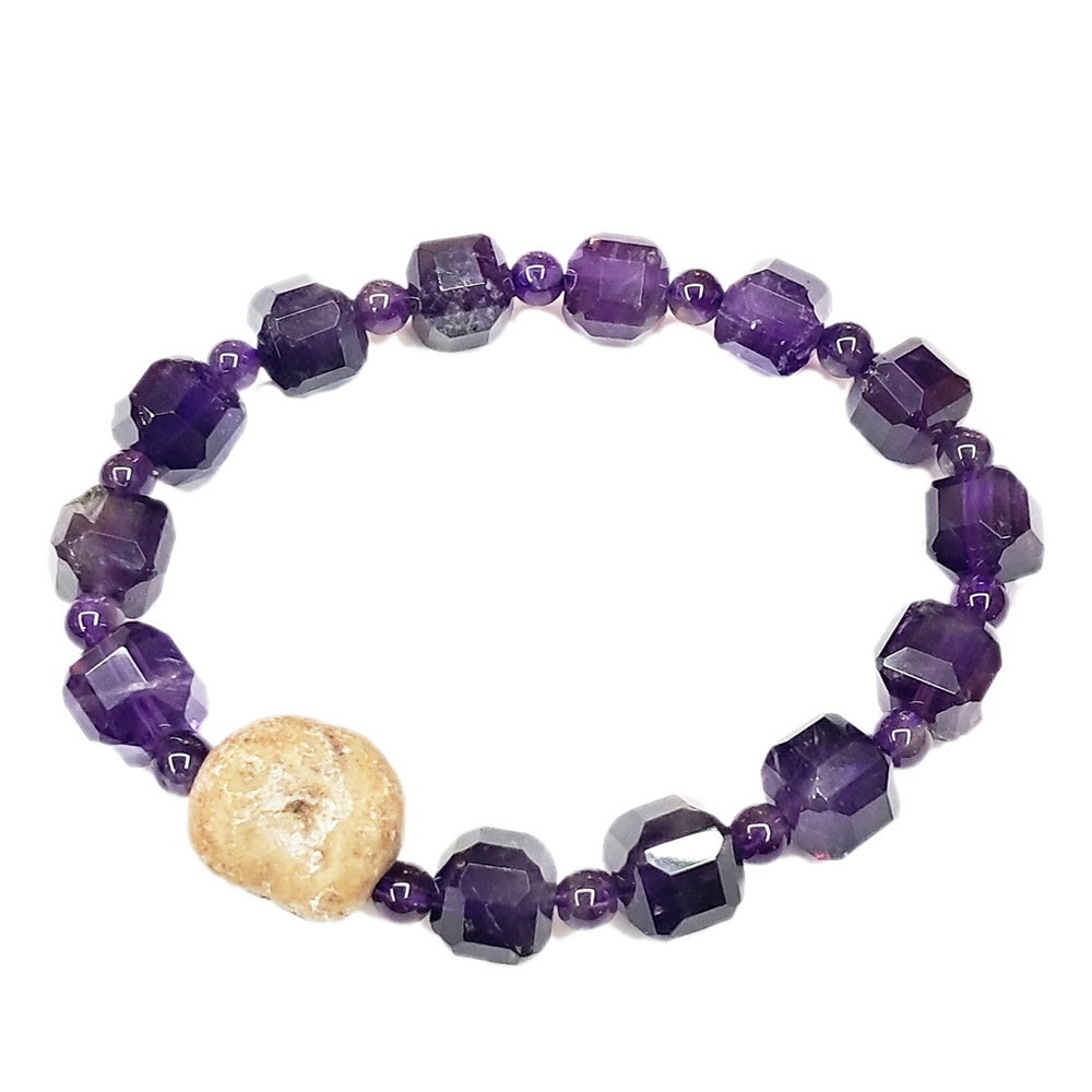 跳出舍利&紫晶{方糖}手珠8mm【十方】154407