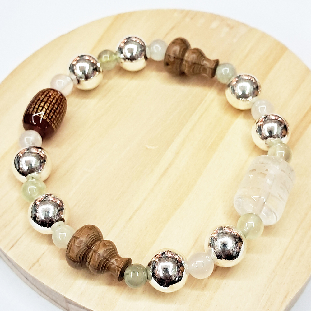 心經{紅玉髓}&六字真言{水晶}&葫蘆{六道木}&銀珠10mm【十方】154397