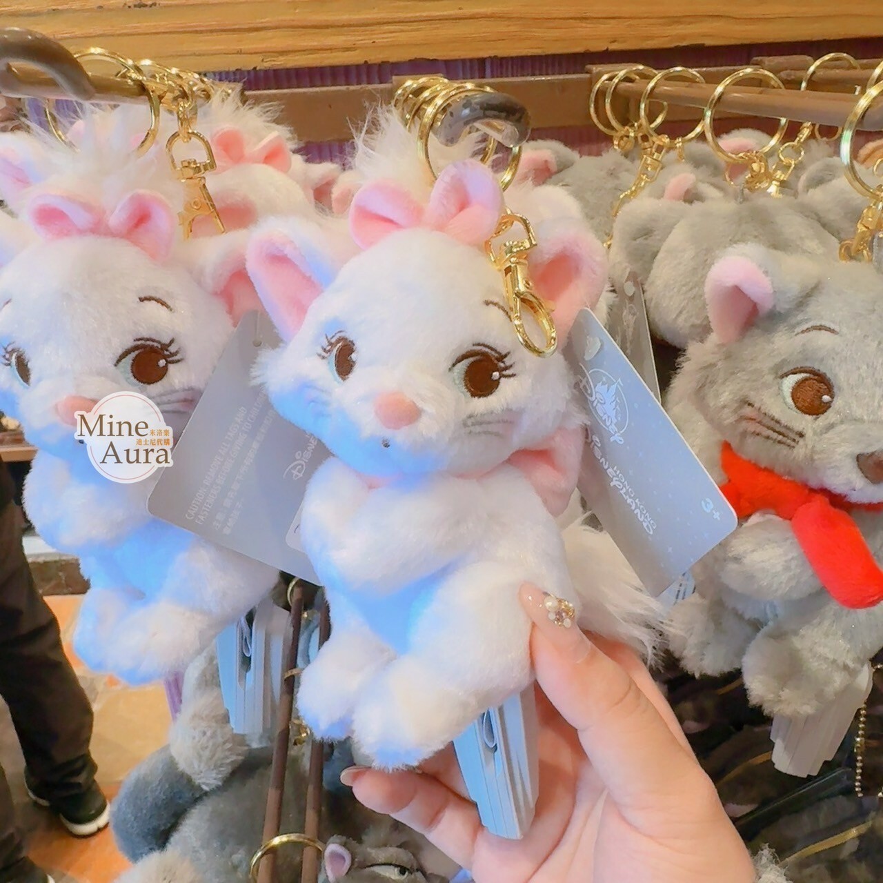 瑪莉貓 Marie 絨毛 鑰匙圈 吊飾 貓兒歷險記 The Aristocats -香港迪士尼樂園